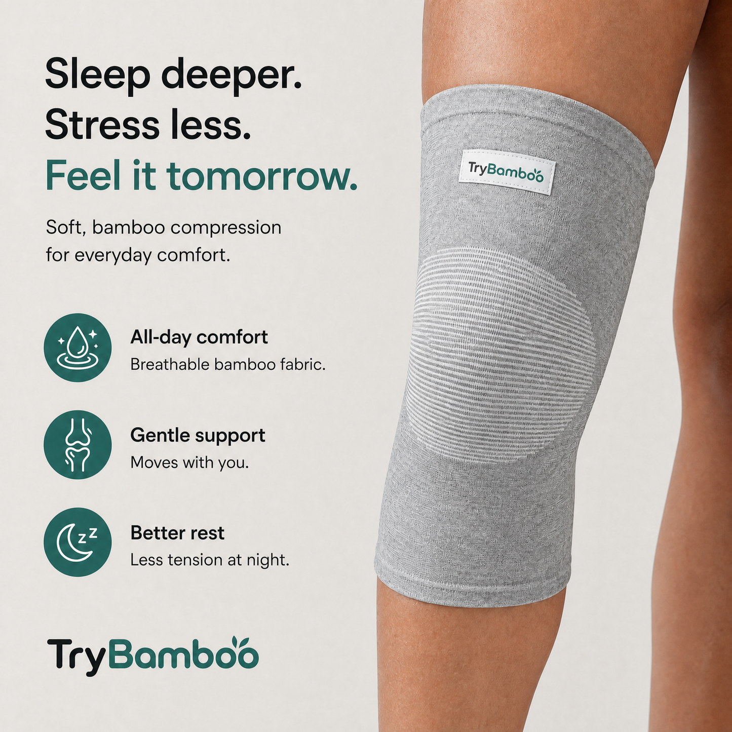 Premium Bamboo Knee Sleeve (Single)